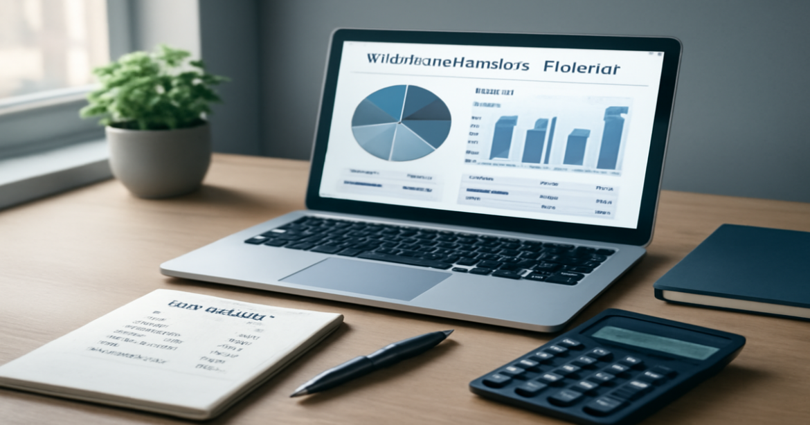Professional financial planning workspace with tools for managing family budgets.