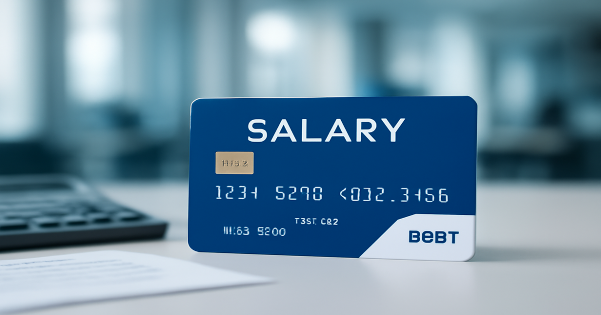 A professional debit card for salary, reflecting modern banking and financial services.