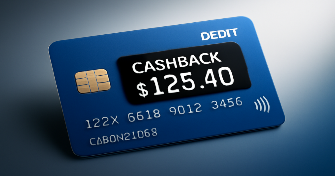 Professional image of a дебетовая карта с кешбэком showcasing cashback rewards.