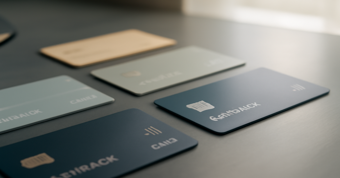 Image of debit cards с кешбэком on a modern desk, symbolizing financial savvy and cashback benefits.