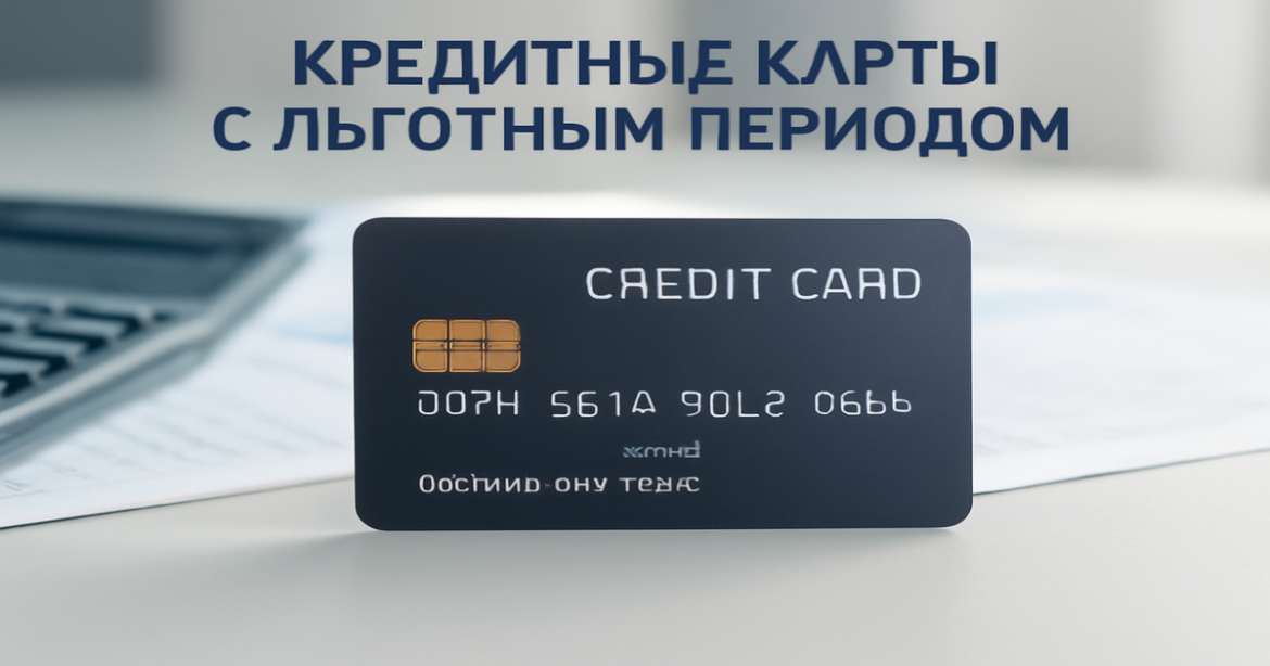 High-quality image of кредитные карты с льготным периодом on a desk with financial elements.