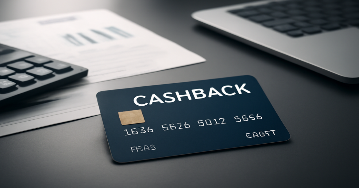 Image of a debit card с кешбэком on a desk, symbolizing financial benefits and cashback rewards.