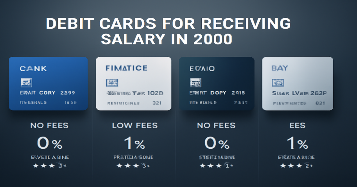 Comparative image of debit cards for salary payments in 2026, illustrating key features and benefits.