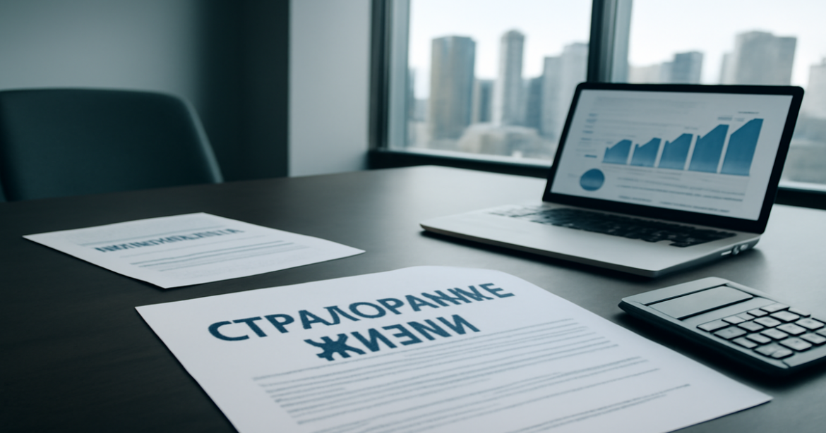 Professional image of finance workspace highlighting страхование жизни and financial stability.