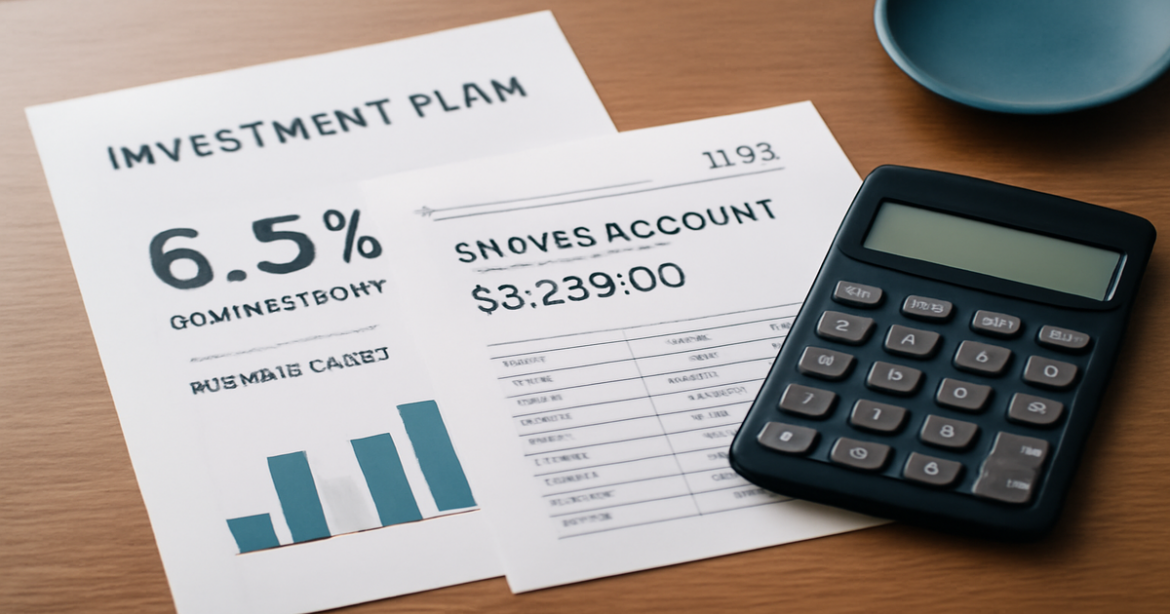 Professional image illustrating вклады 2026 with financial documents and a calculator, emphasizing savings options.