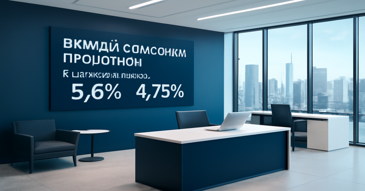 Image of a modern bank office illustrating Вклады с высоким процентом: обзор банков 2026.