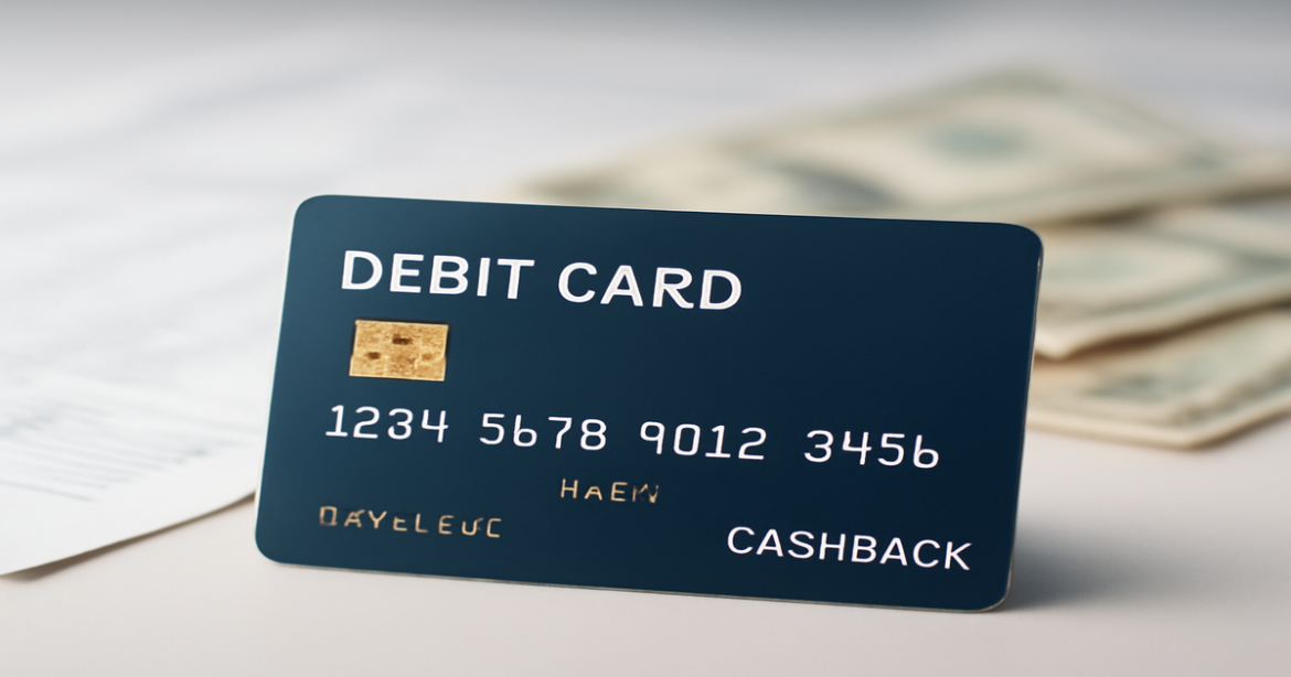 A professional image of debit cards showcasing cashback benefits, emphasizing banking and finance.