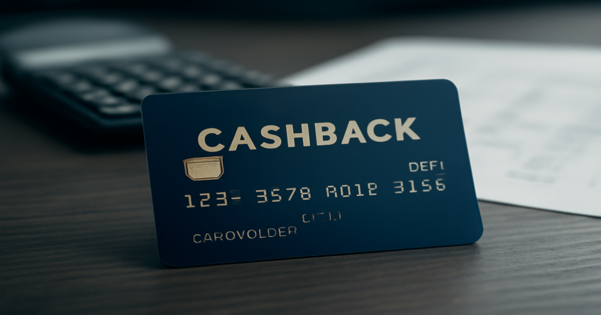 A close-up of a debit card with cashback features on a desk, representing дебетовые карты с кешбэком.