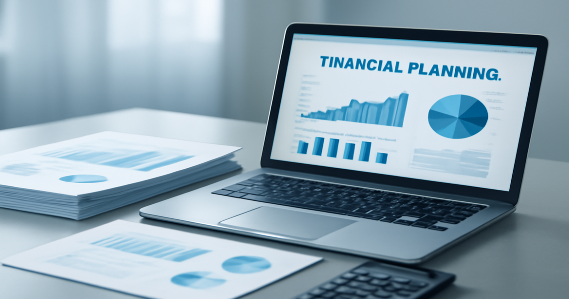 Professional financial planning workspace showcasing budgeting tools and documents.