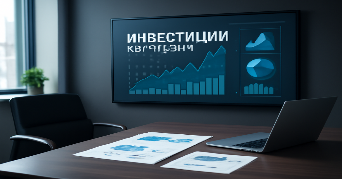 Professional image illustrating инвестиции через банк with financial charts and a modern office setting.
