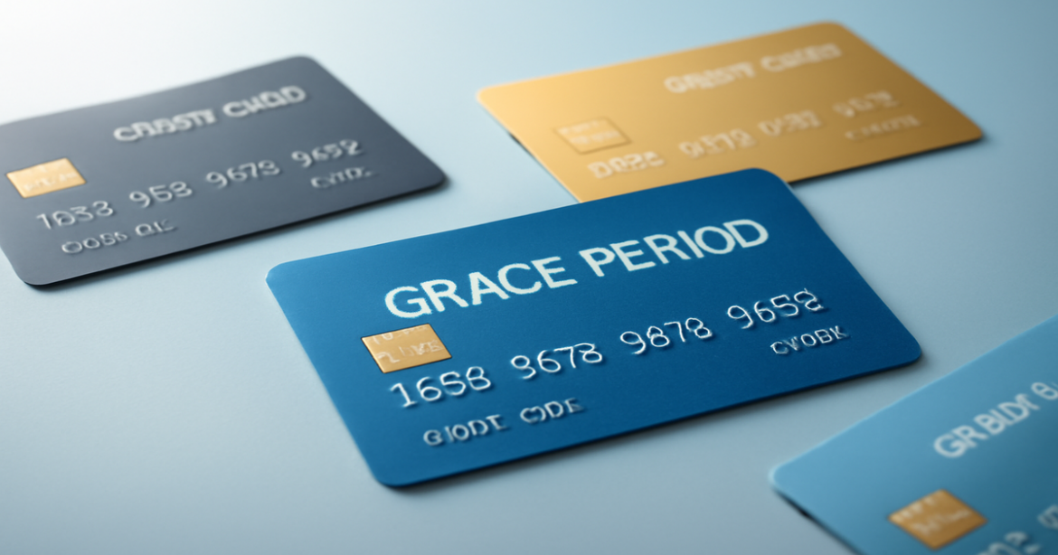 Image of credit cards with grace period, representing smart financial planning and banking options.