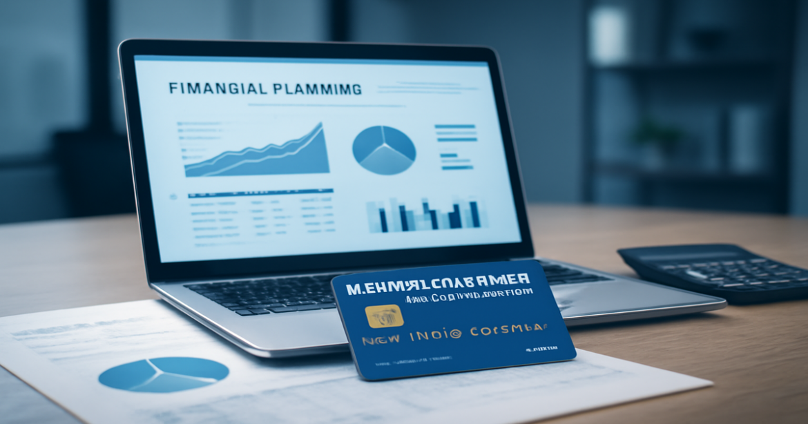 Professional image of a workspace with кредитные карты льготный период and financial planning tools.