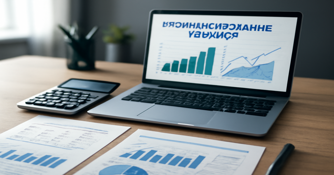 Professional workspace image illustrating рефинансирование кредитов and financial analysis.