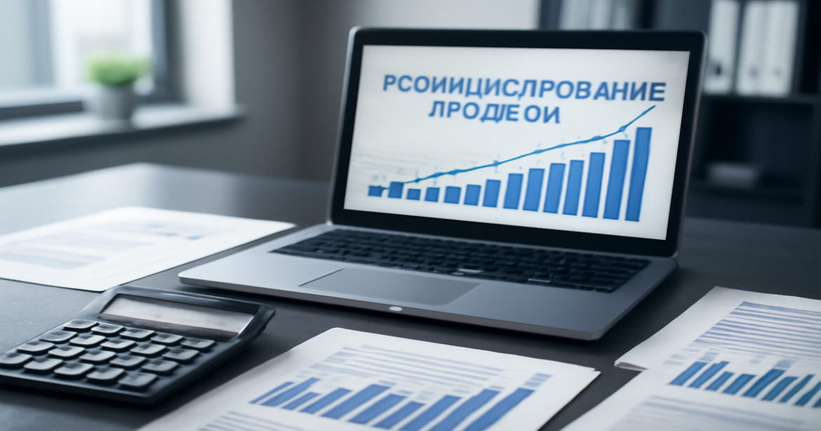 Image illustrating рефинансирование кредитов with financial documents and a calculator in a professional setting.