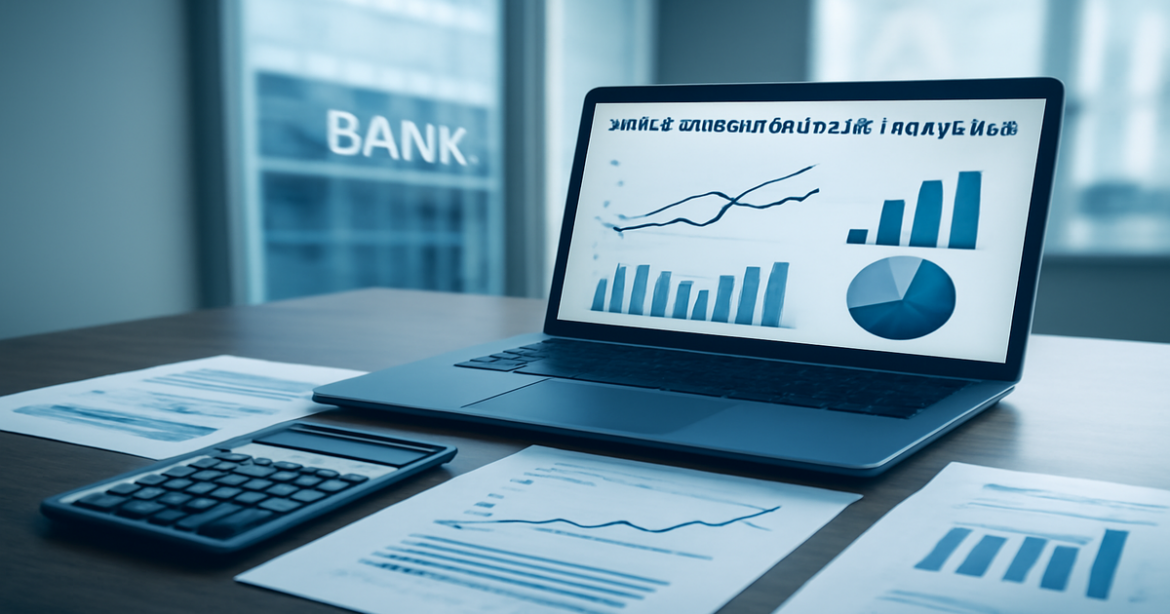 Professional office scene illustrating рефинансирование кредитов with financial documents and graphs.