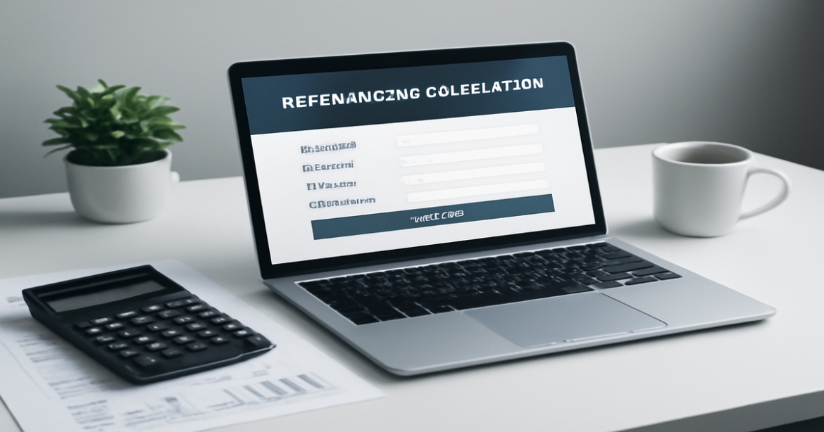 Professional image illustrating рефинансирование кредитов in a modern financial office setting.
