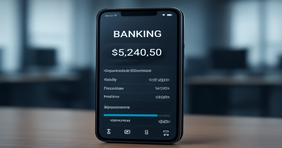 A smartphone displaying an online banking app, illustrating modern finance management solutions.