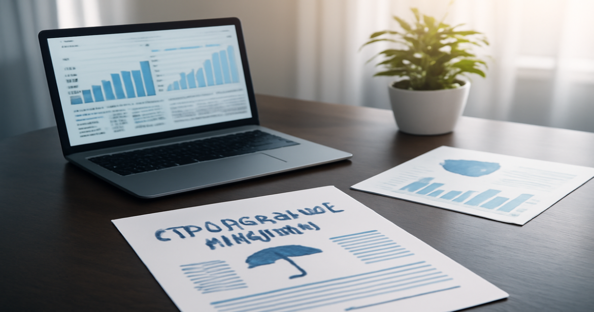 Professional office setting illustrating страхование жизни with financial documents and data.