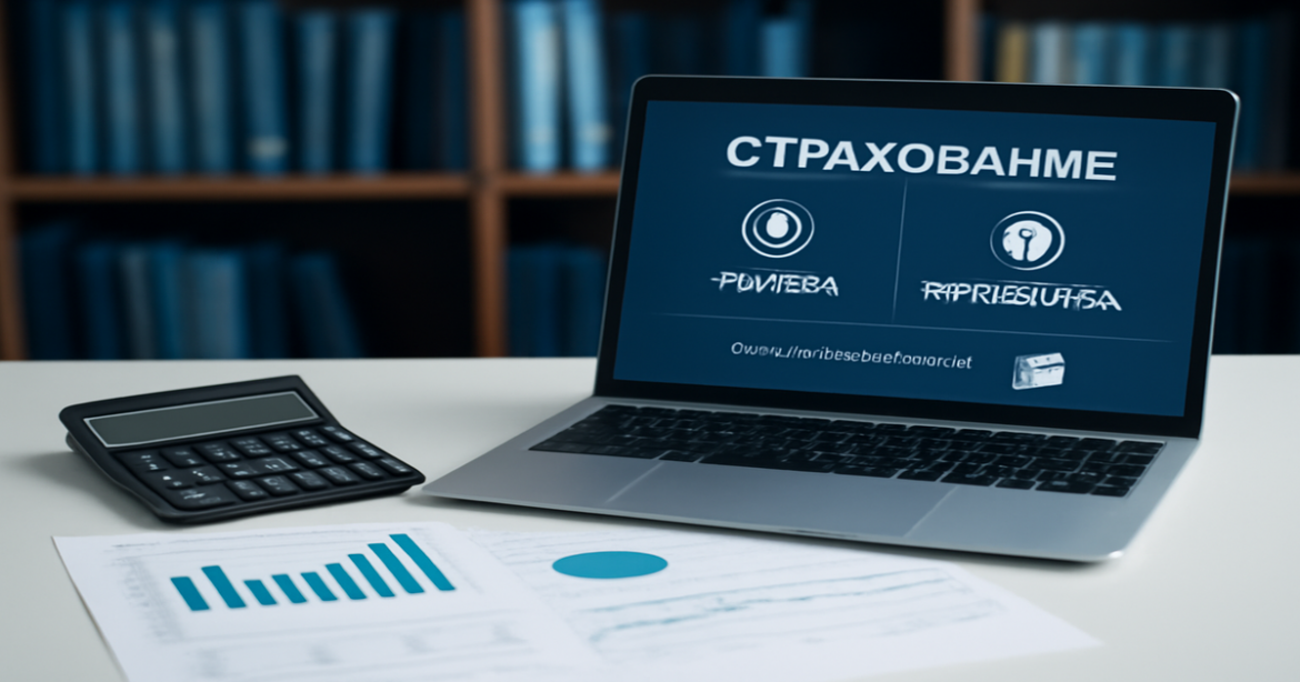 Professional image illustrating страхование жизни и имущества with financial documents and a modern workspace.
