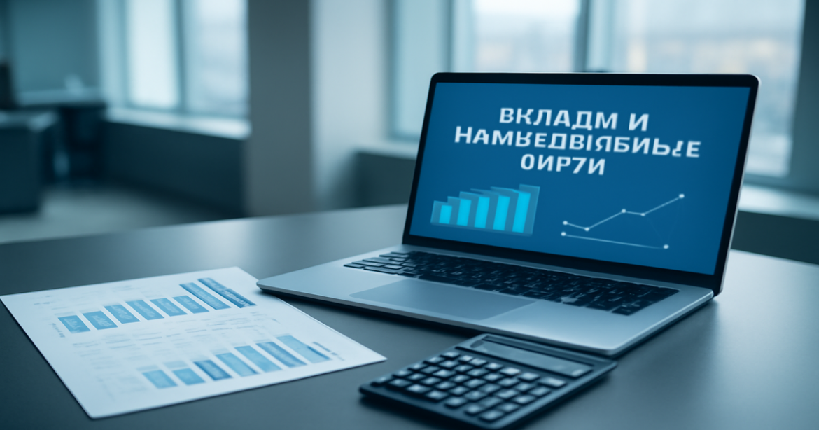 Explore вклады и накопительные счета in a modern banking office setting, highlighting financial management.
