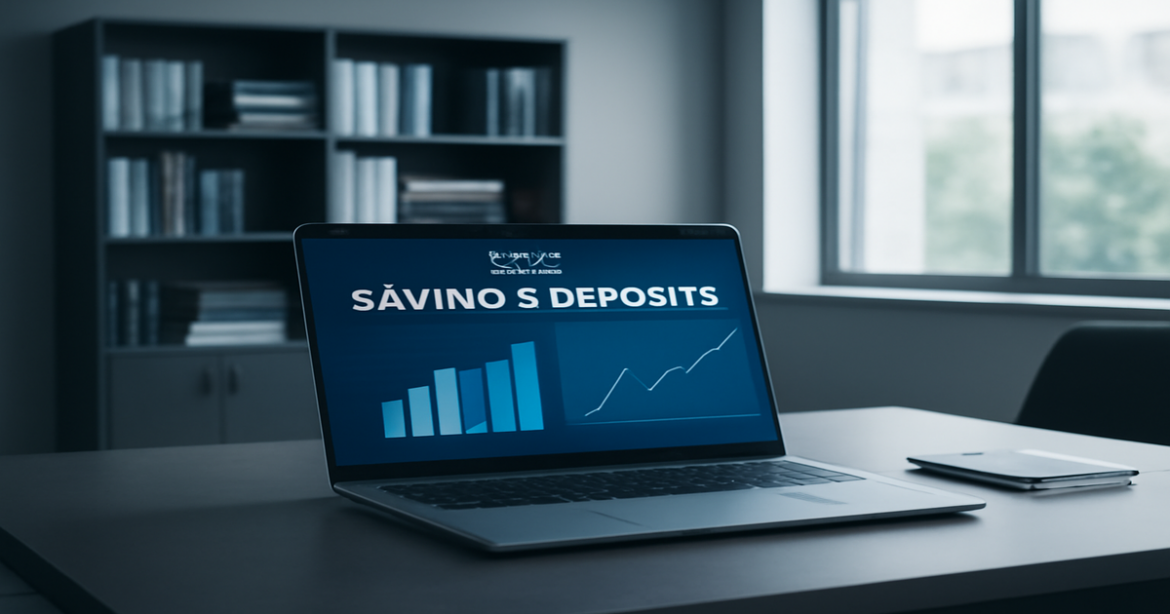 A professional bank office scene illustrating вклады 2026, emphasizing finance and savings.