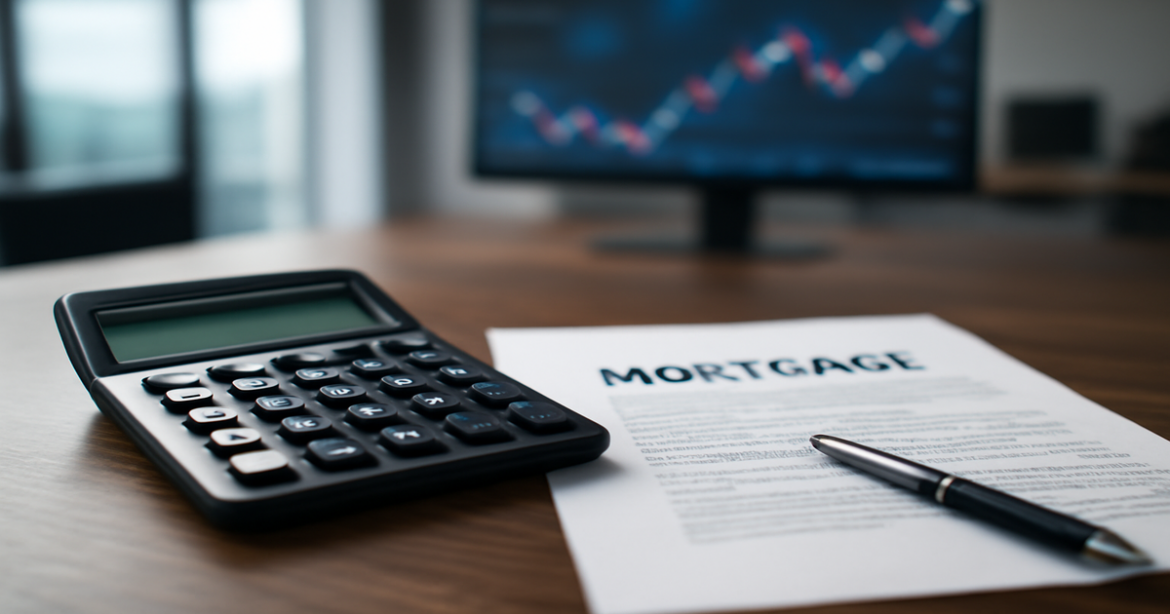 High-quality image illustrating how выбрать ипотеку with finance documents and tools.