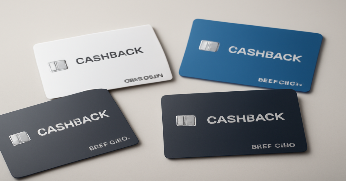 High-quality image of debit cards with cashback, symbolizing banking and finance in a professional style.