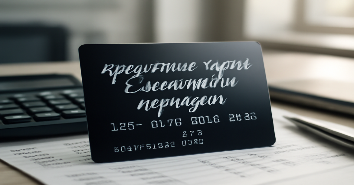 Image of a credit card с льготным периодом on a professional desk, symbolizing finance and planning.
