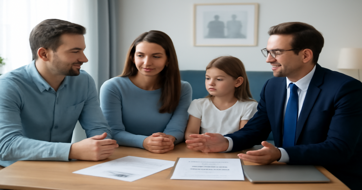 A professional image illustrating the benefits of life insurance for family financial security.