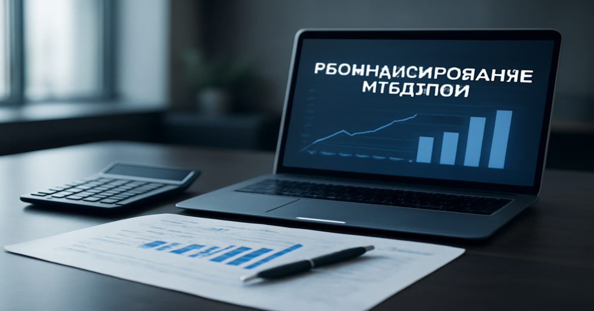 Explore рефинансирование кредитов with a professional office scene showcasing financial planning tools.