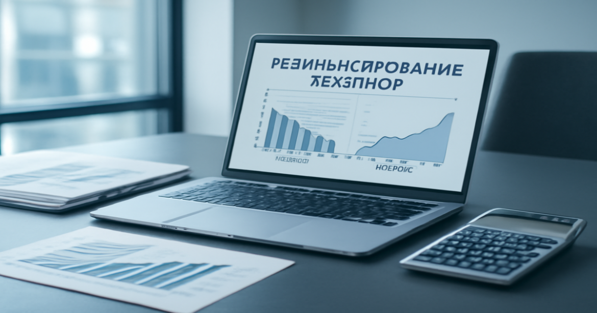 Image of a finance workspace illustrating рефинансирование кредитов and financial planning.