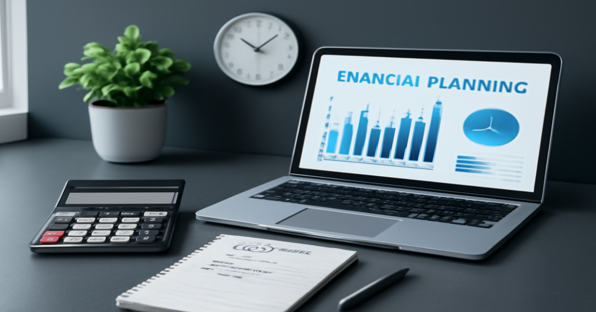 Professional workspace for семейное финансовое планирование with budget tools and financial graphs.