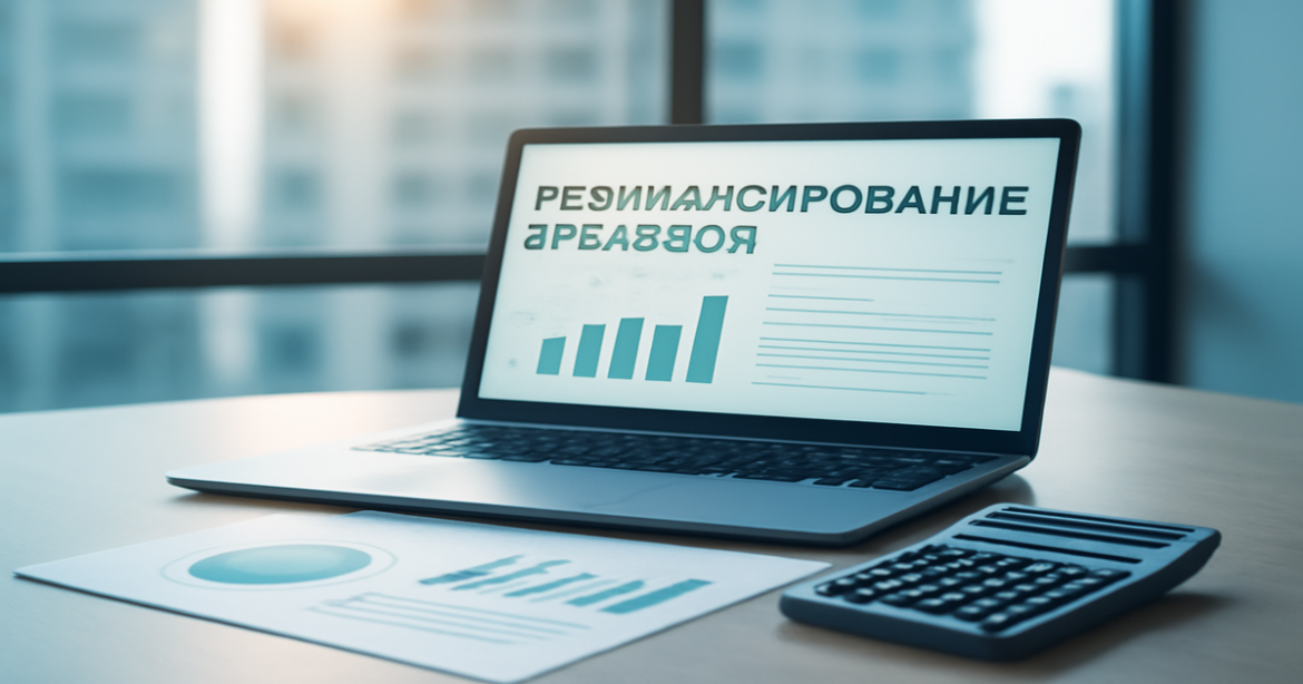 Image illustrating рефинансирование кредитов in a professional financial planning office setting.