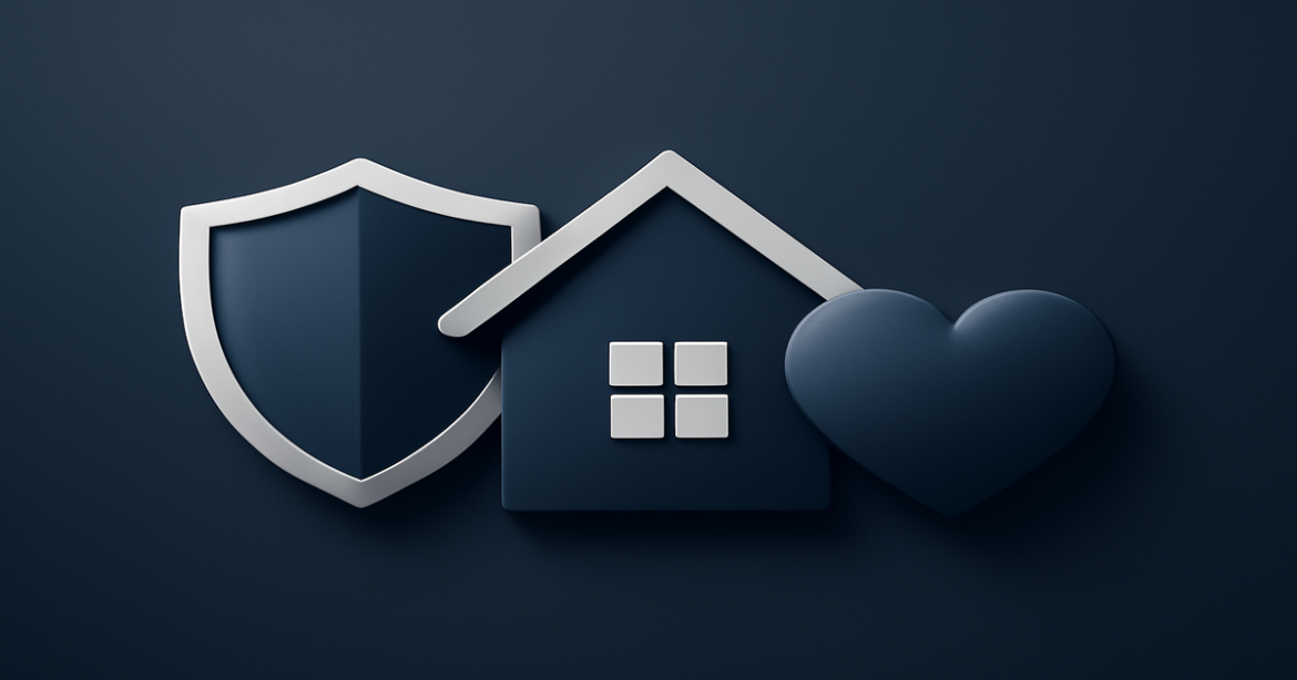 Visual representation of страхование жизни и имущества focusing on financial security and asset protection.