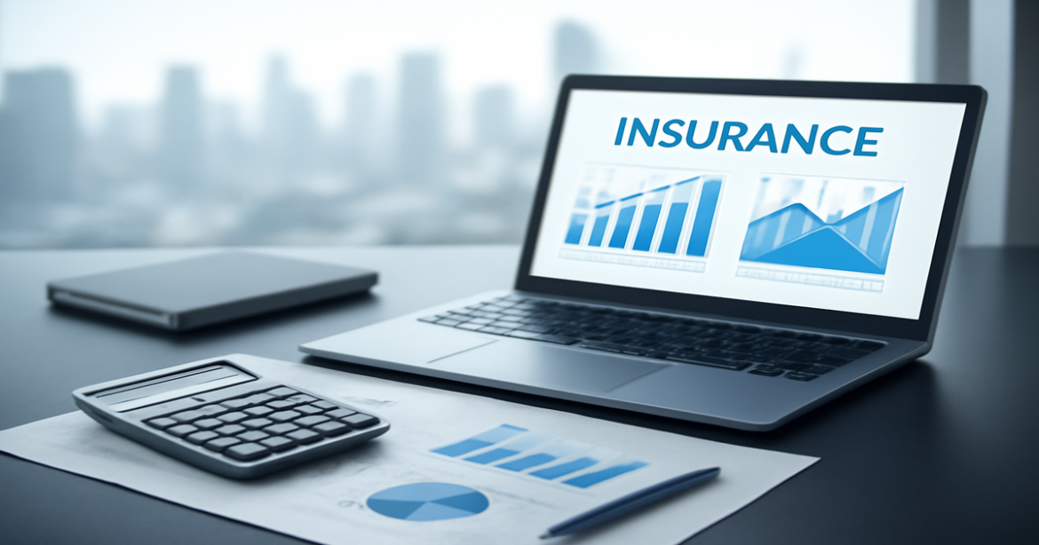 Professional image depicting страхование жизни in a financial workspace, emphasizing security and stability.